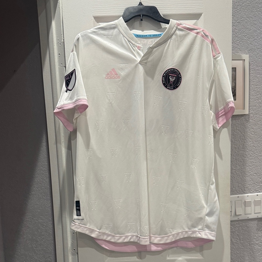 Adidas Kids White and Pink Team Jersey